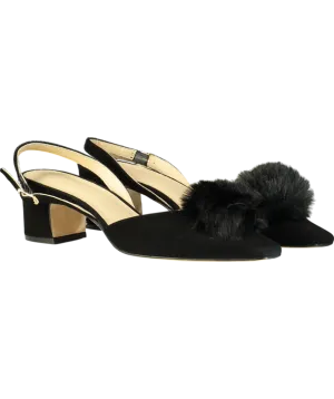 J. Mclaughlin Black Dita Suede Slingback Heels UK 7.5 EU 40.5 👠