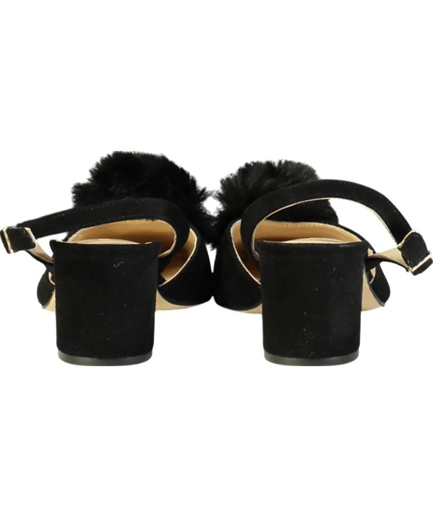 J. Mclaughlin Black Dita Suede Slingback Heels UK 7.5 EU 40.5 👠