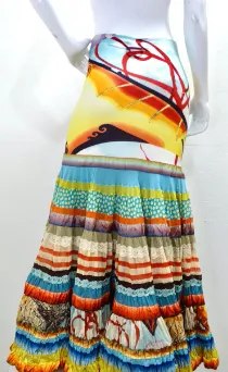 Jean Paul Gaultier Printed Tiered Full Skirt