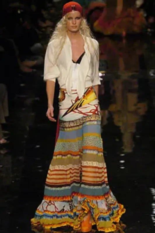 Jean Paul Gaultier Printed Tiered Full Skirt