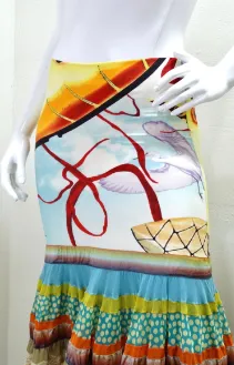 Jean Paul Gaultier Printed Tiered Full Skirt