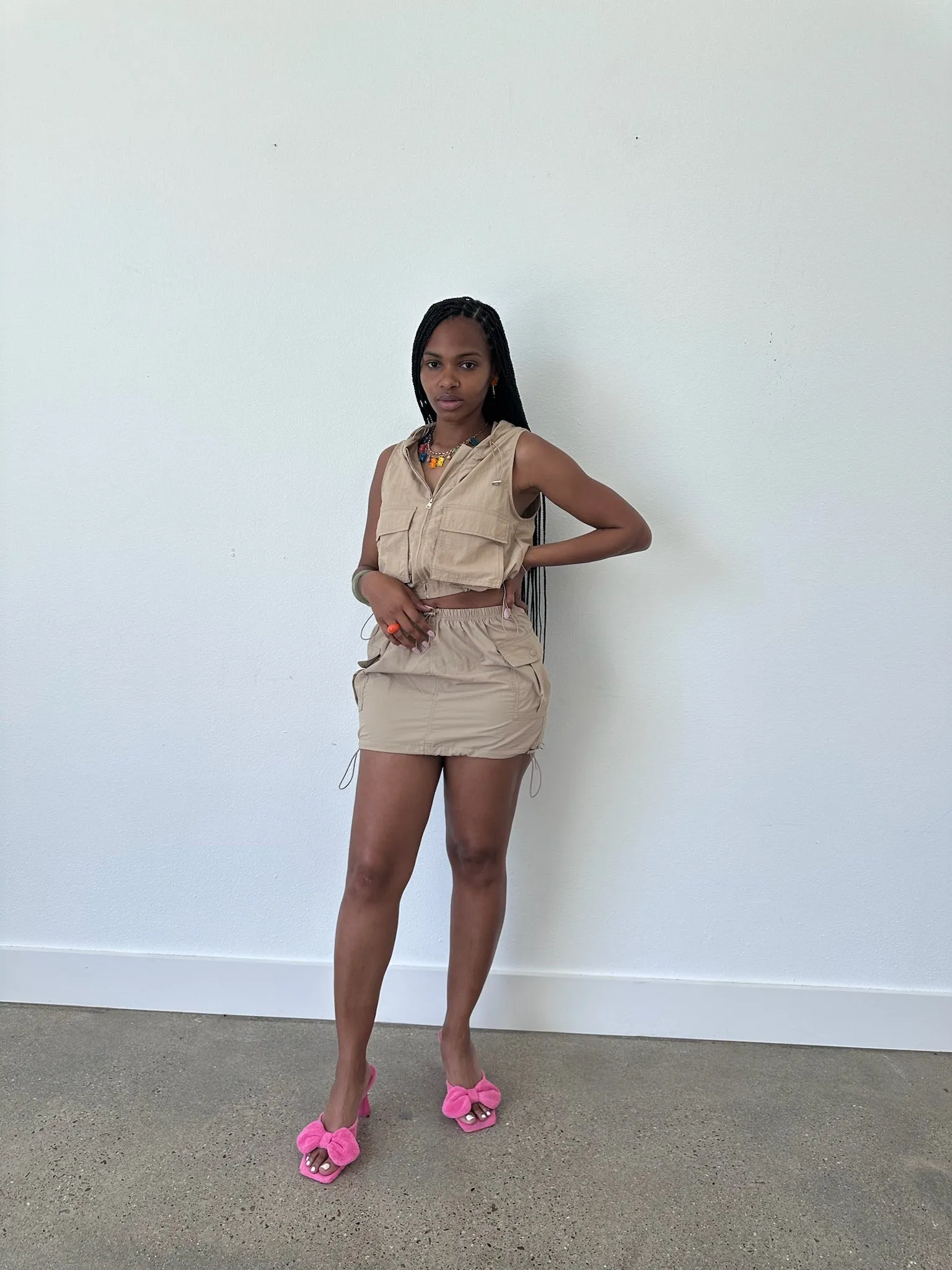 Keep It Cool Vest/ Skirt Set (Nude)