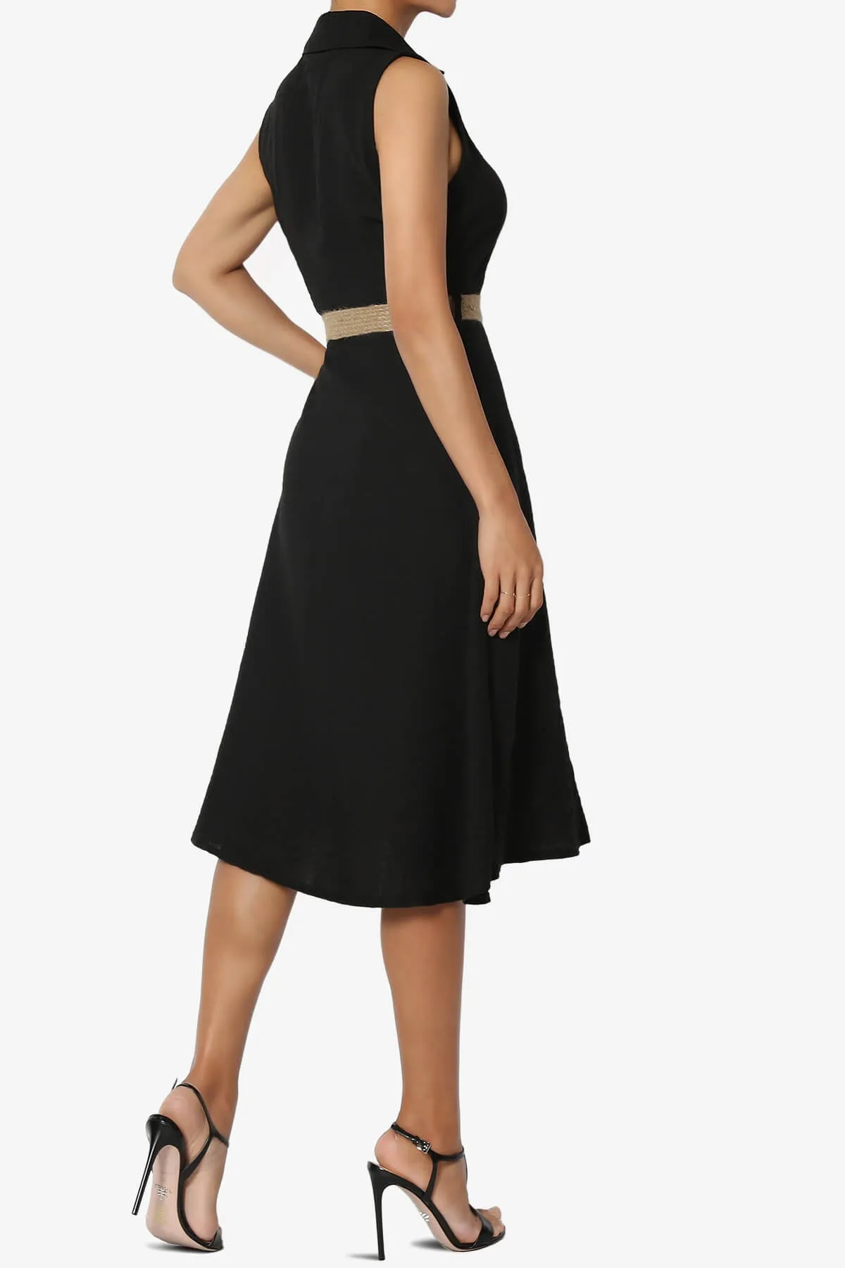 Killa Sleeveless Button Down Shirt Dress