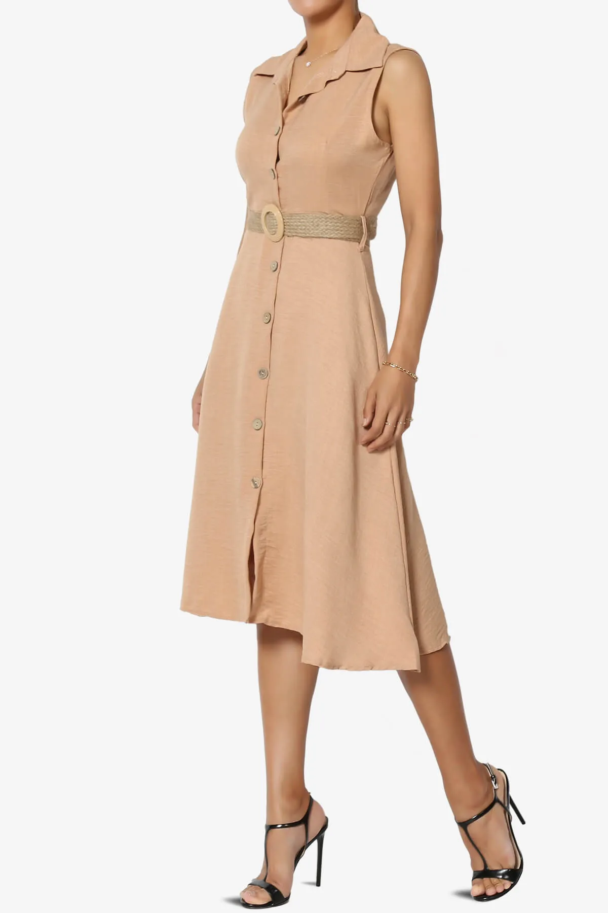 Killa Sleeveless Button Down Shirt Dress