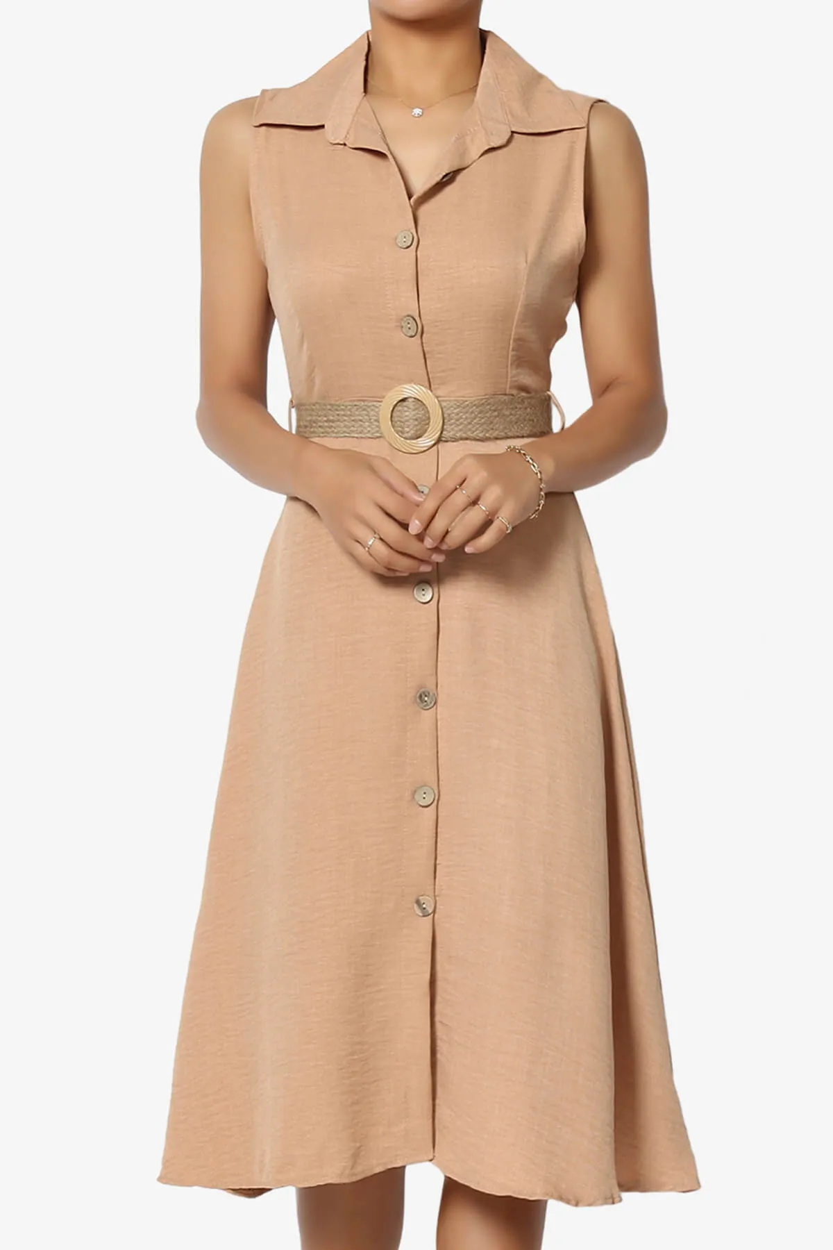 Killa Sleeveless Button Down Shirt Dress
