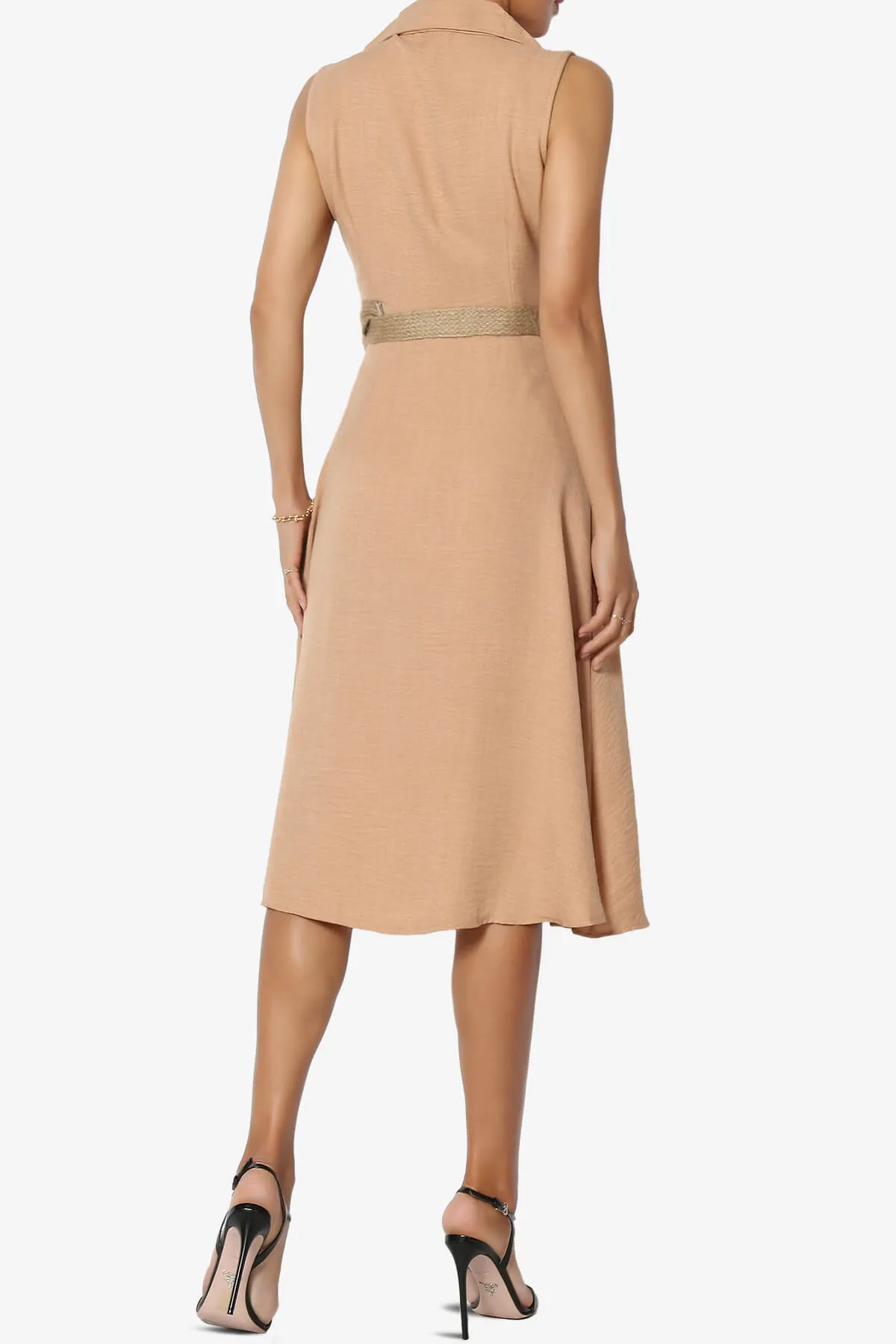 Killa Sleeveless Button Down Shirt Dress