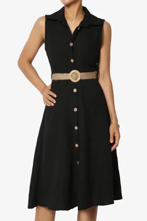 Killa Sleeveless Button Down Shirt Dress