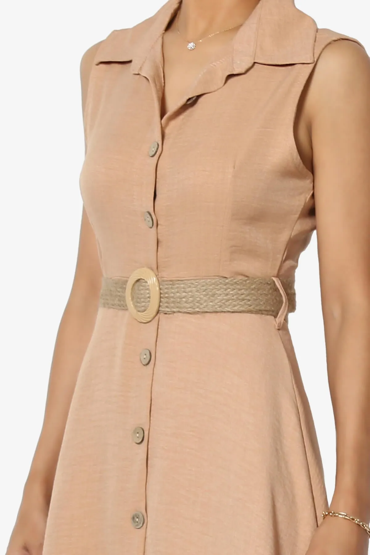 Killa Sleeveless Button Down Shirt Dress