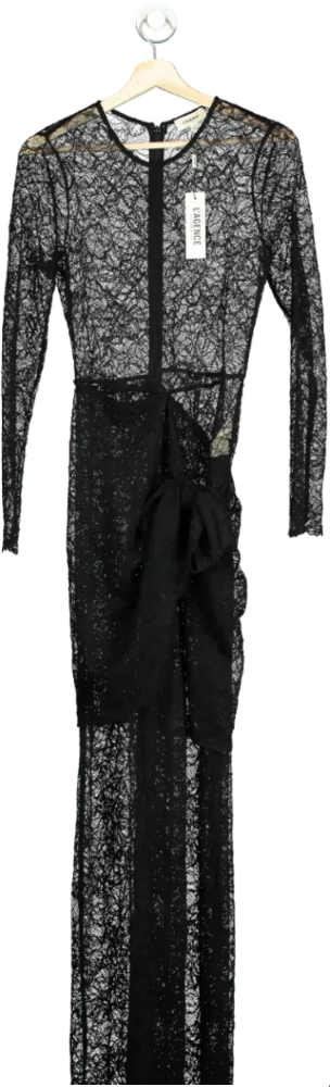 L'AGENCE Black Lace Long Sleeve Dress S