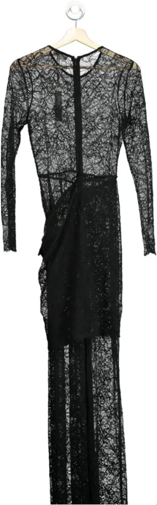 L'AGENCE Black Lace Long Sleeve Dress S