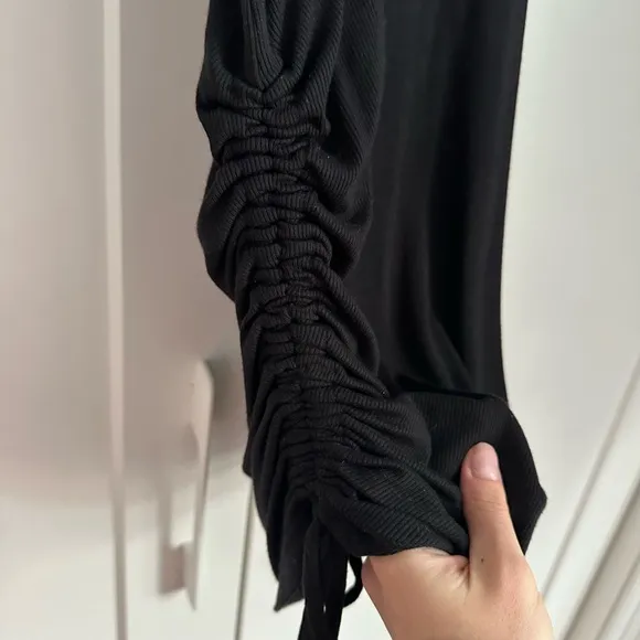 LAmade Indie Side Ruched Black Mini Dress size small