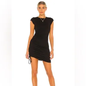 LAmade Indie Side Ruched Black Mini Dress size small