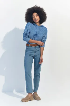 LE ELSA - Jean mom bleu 7/8ème