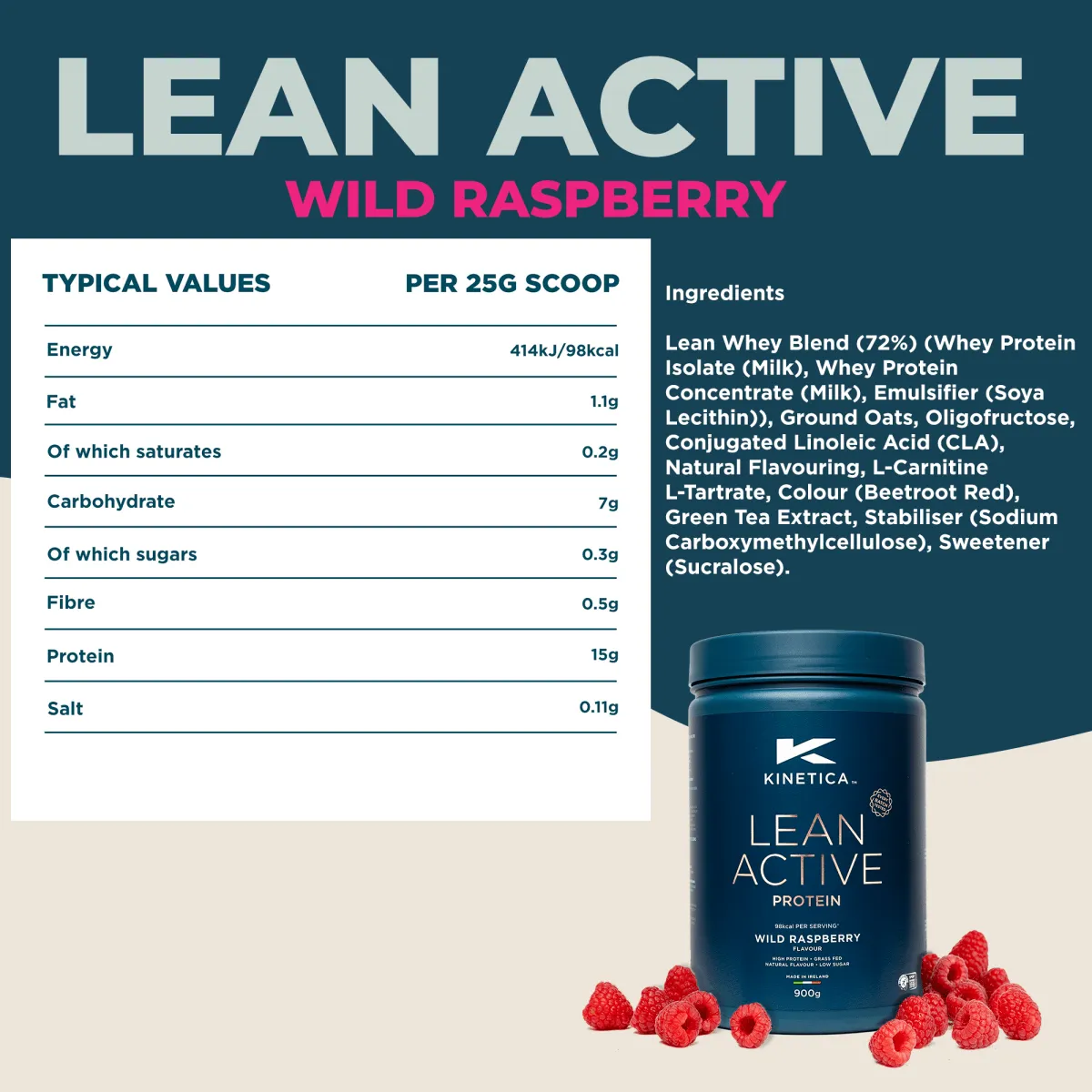 Lean Active Wild Raspberry 900g