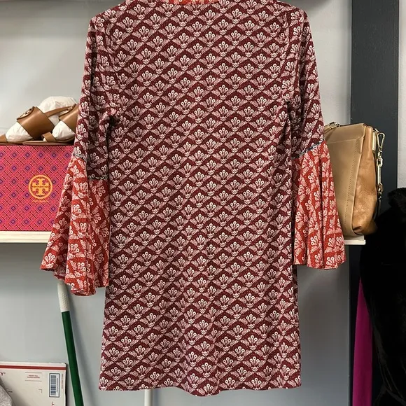 LIKELY Red &amp; White Boho Print Tunic Dress - Size 2