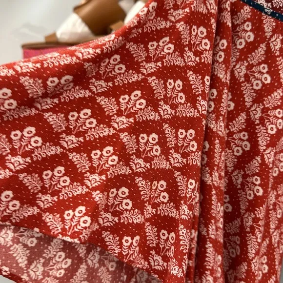 LIKELY Red &amp; White Boho Print Tunic Dress - Size 2