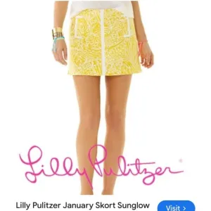 Lilly Pulitzer January White &amp; Yellow Sunglow Skort  Size 4