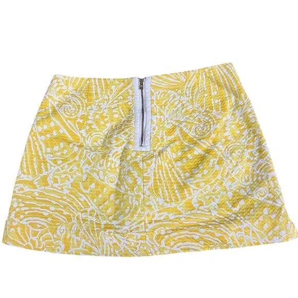 Lilly Pulitzer January White &amp; Yellow Sunglow Skort  Size 4