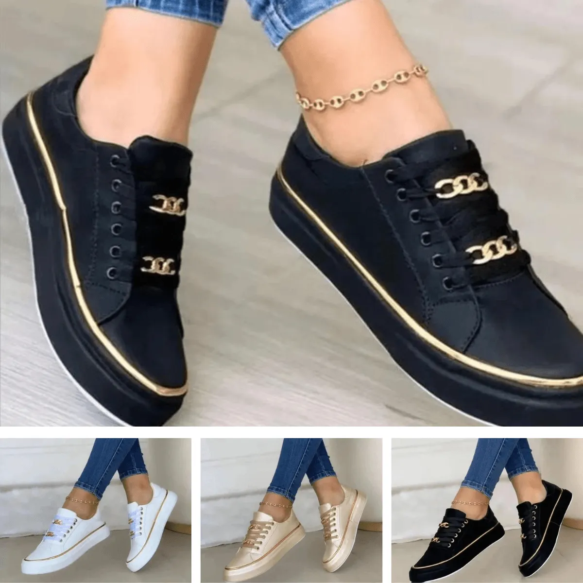 Liora | Chain Detail Sneakers