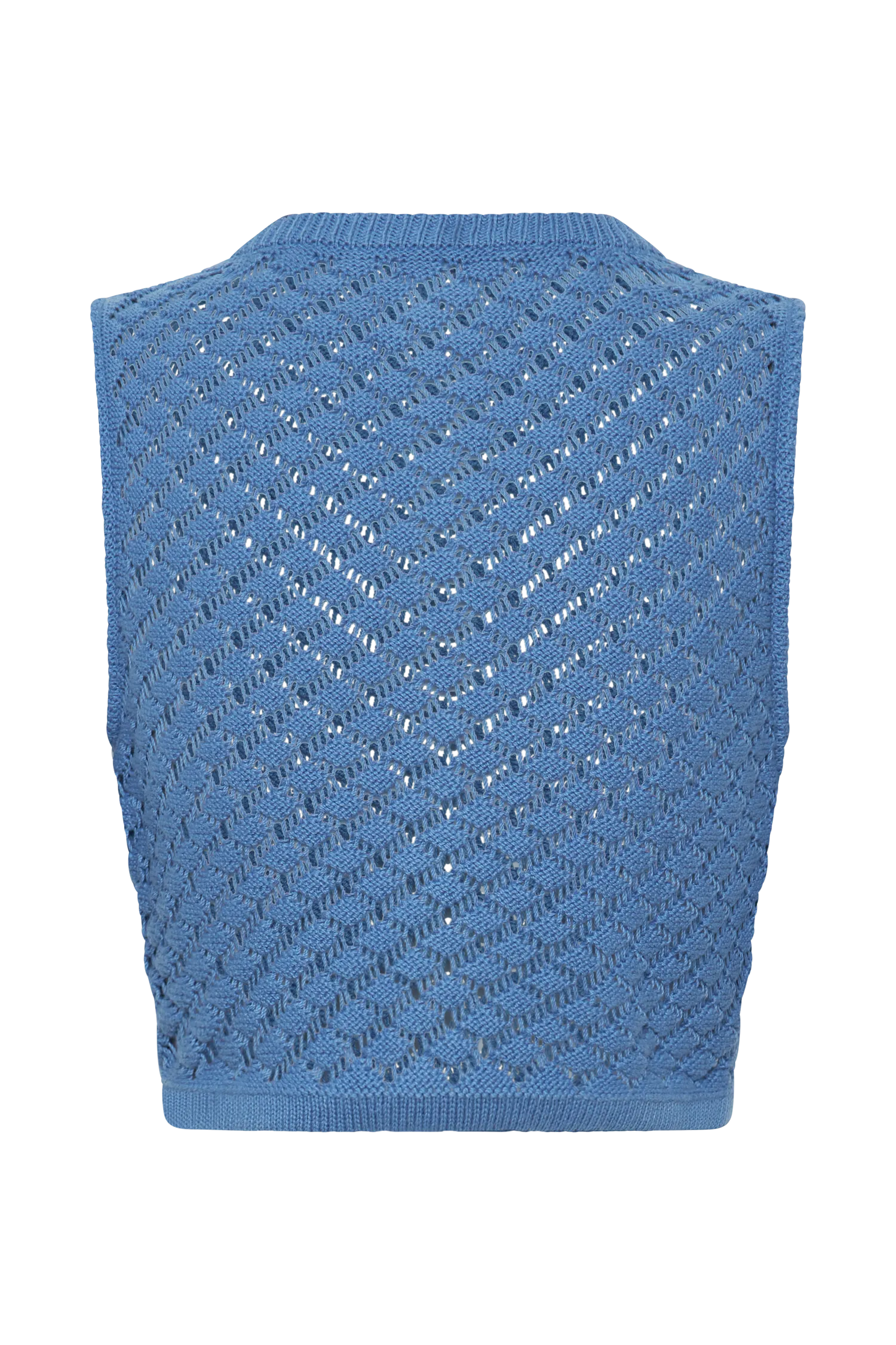 Lorenza Crochet Button Down Crop Top - Periwinkle