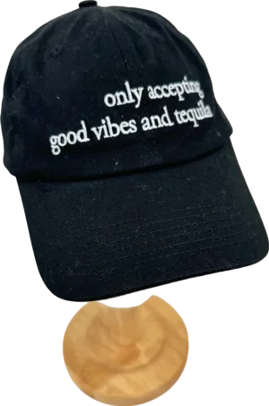 Los Sundays Black 'Only Accepting Good Vibes and Tequila' Cap One Size