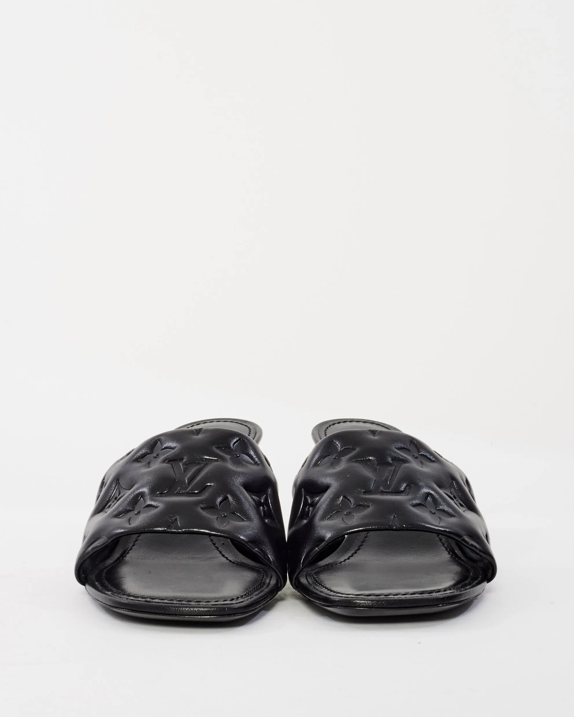 Louis Vuitton Black Empreinte Leather Revival Mule Heels - 41