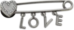 Love Safety Pin Jibbitz