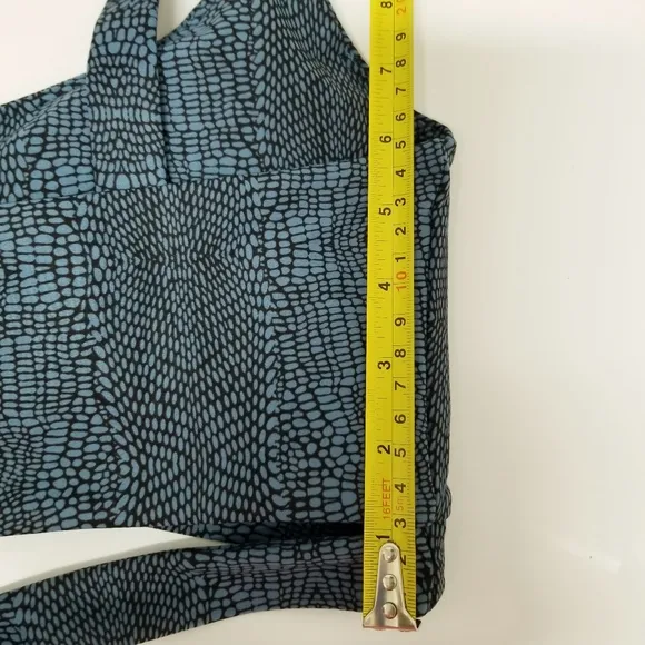 L*Space Active Lets Croc About It Beau Dark Teal Athletic Sports Bra Sz L NWT