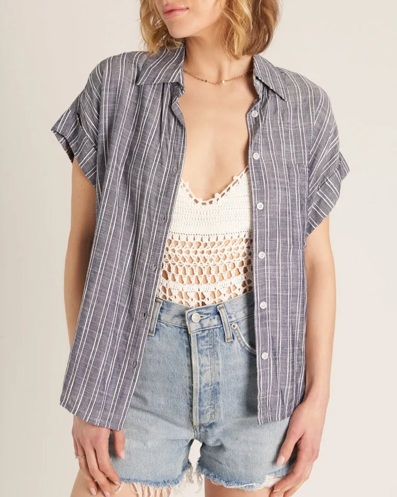 Lyon Button Up Striped Short Sleeve Shirt (assorted)