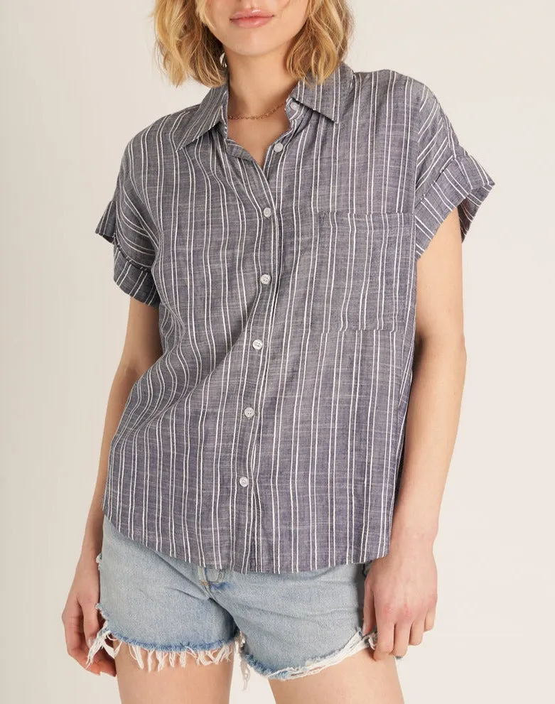 Lyon Button Up Striped Short Sleeve Shirt (assorted)