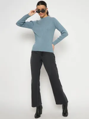 Madame Mock Neck Sky Blue Skeeve