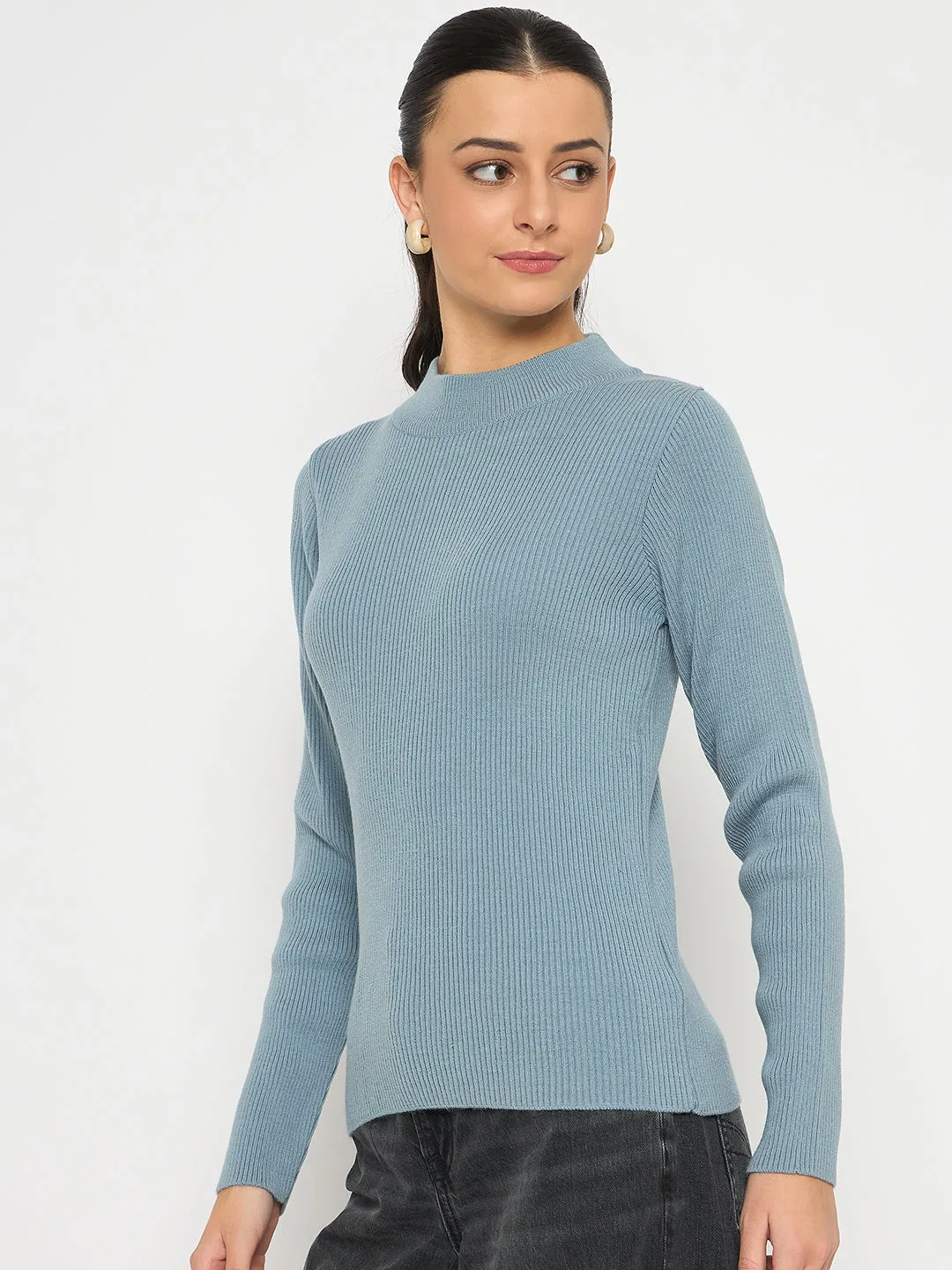 Madame Mock Neck Sky Blue Skeeve