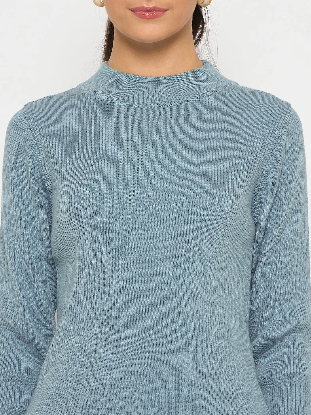 Madame Mock Neck Sky Blue Skeeve