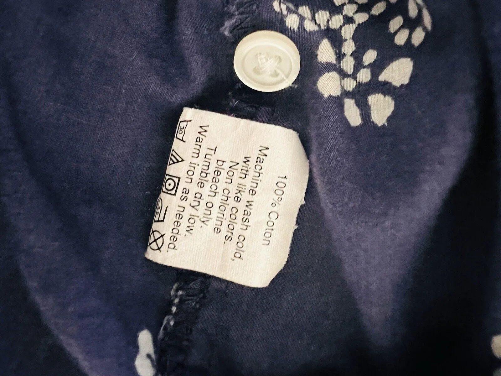 MADEWELL Popover Tunic Blouse Sz M Mock Neck Long Sleeve Floral Navy Blue