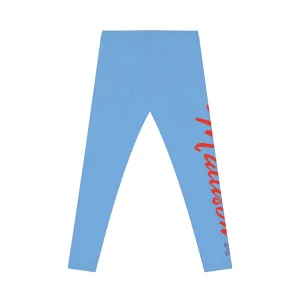 Madison (Blue/Red Lettering) Leggings