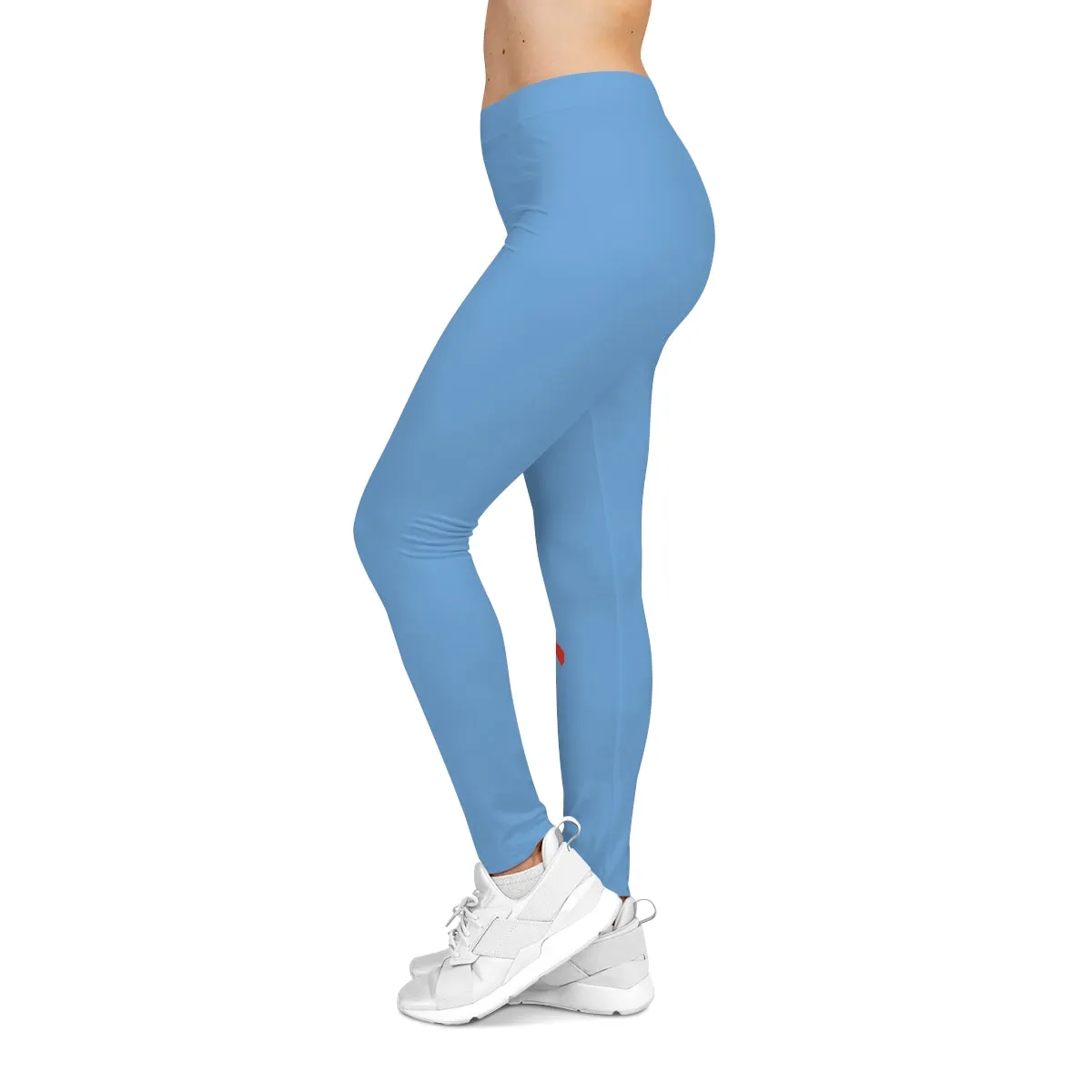 Madison (Blue/Red Lettering) Leggings