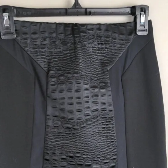 MAJE black faux Alligator black zip up sexy skirt 🖤