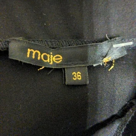 MAJE black faux Alligator black zip up sexy skirt 🖤
