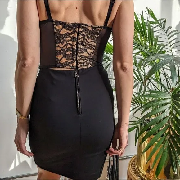 MAJE black faux Alligator black zip up sexy skirt 🖤