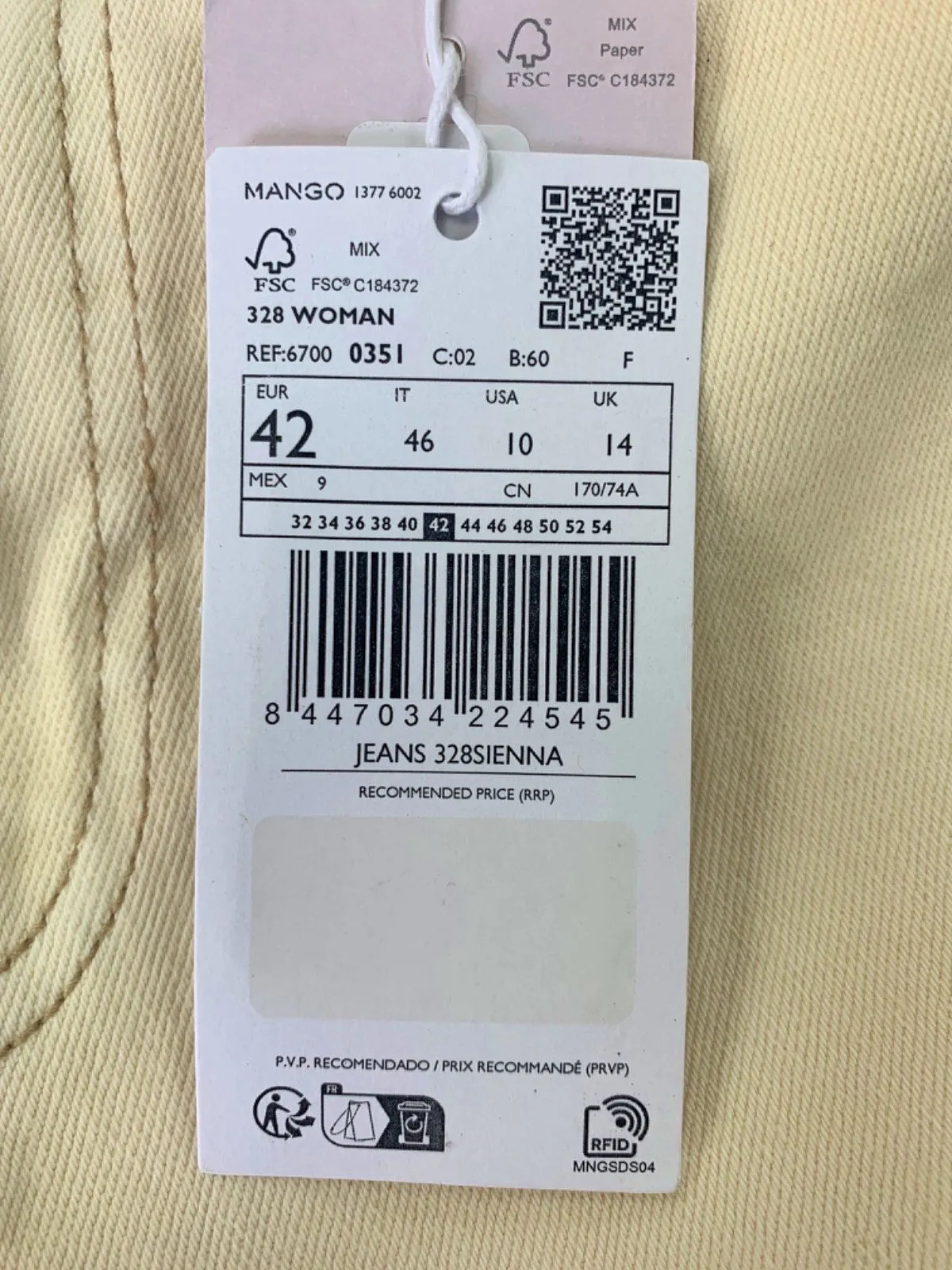 MANGO Cream Flare High-Waist Regular-Fit Cropped Jeans EU 42 UK 14