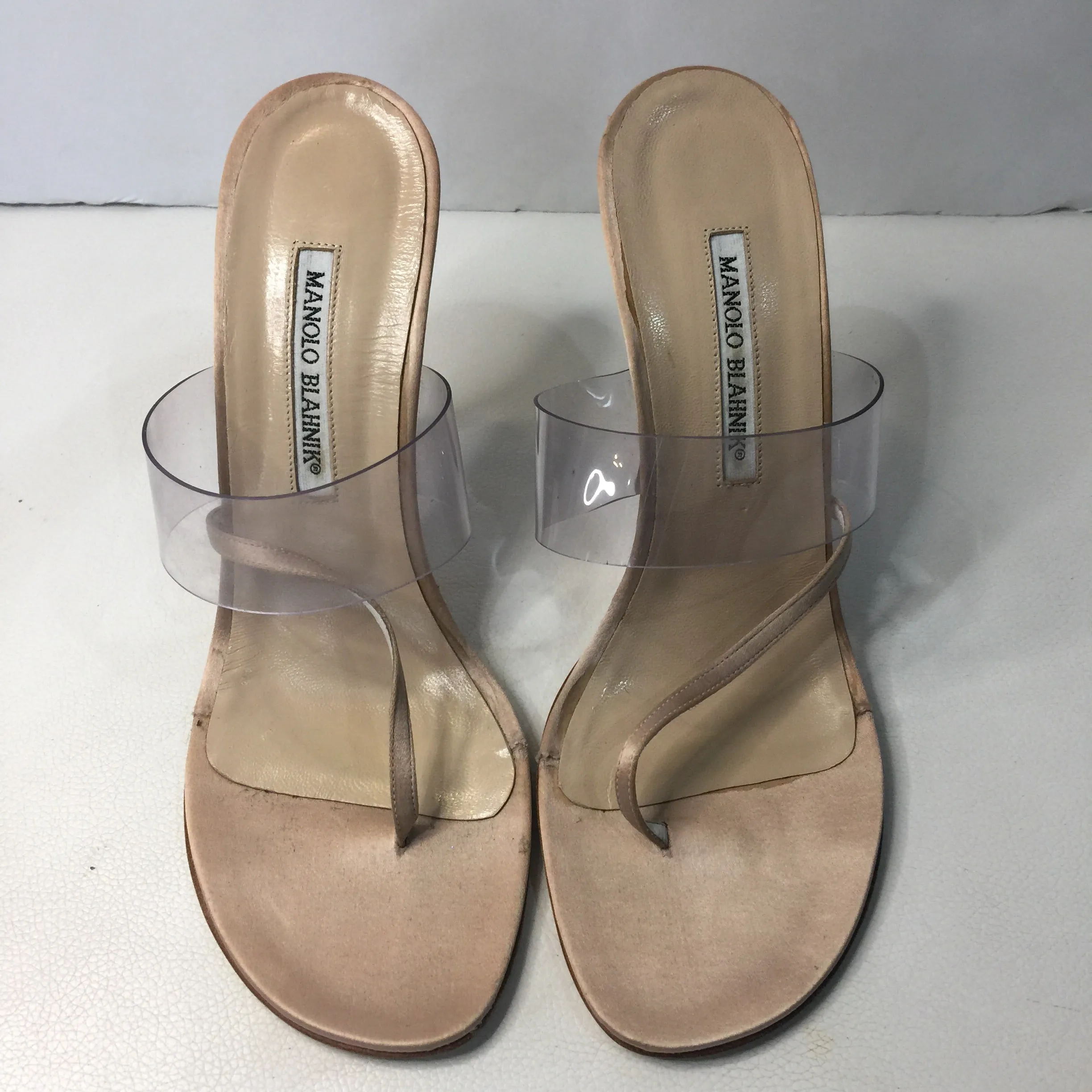 MANOLO BLAHNIK Clear PVC Strap Mule Size 40.5