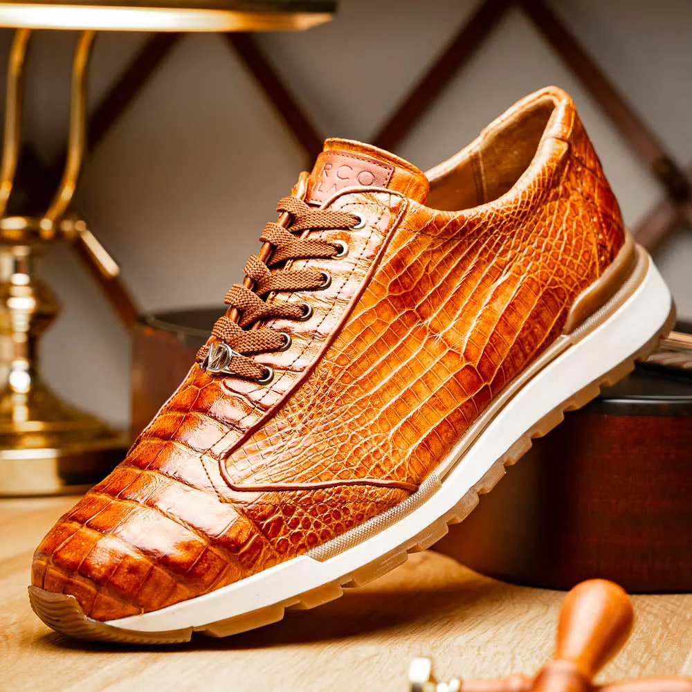 Marco Di Milano Alonzo in Cognac Crocodile Sneakers