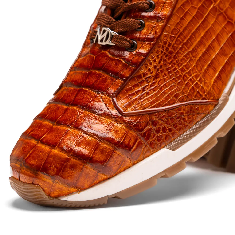 Marco Di Milano Alonzo in Cognac Crocodile Sneakers