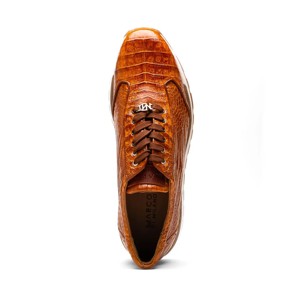Marco Di Milano Alonzo in Cognac Crocodile Sneakers