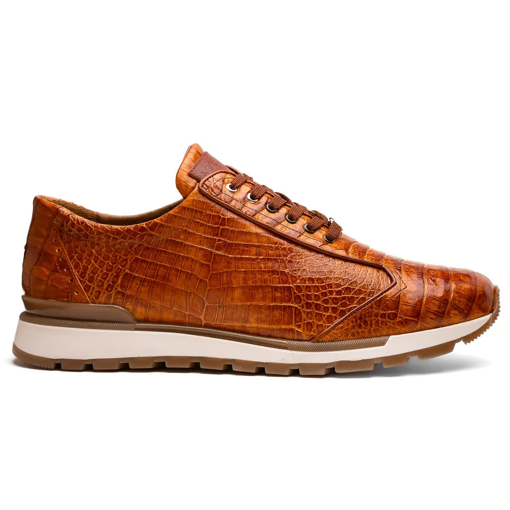 Marco Di Milano Alonzo in Cognac Crocodile Sneakers