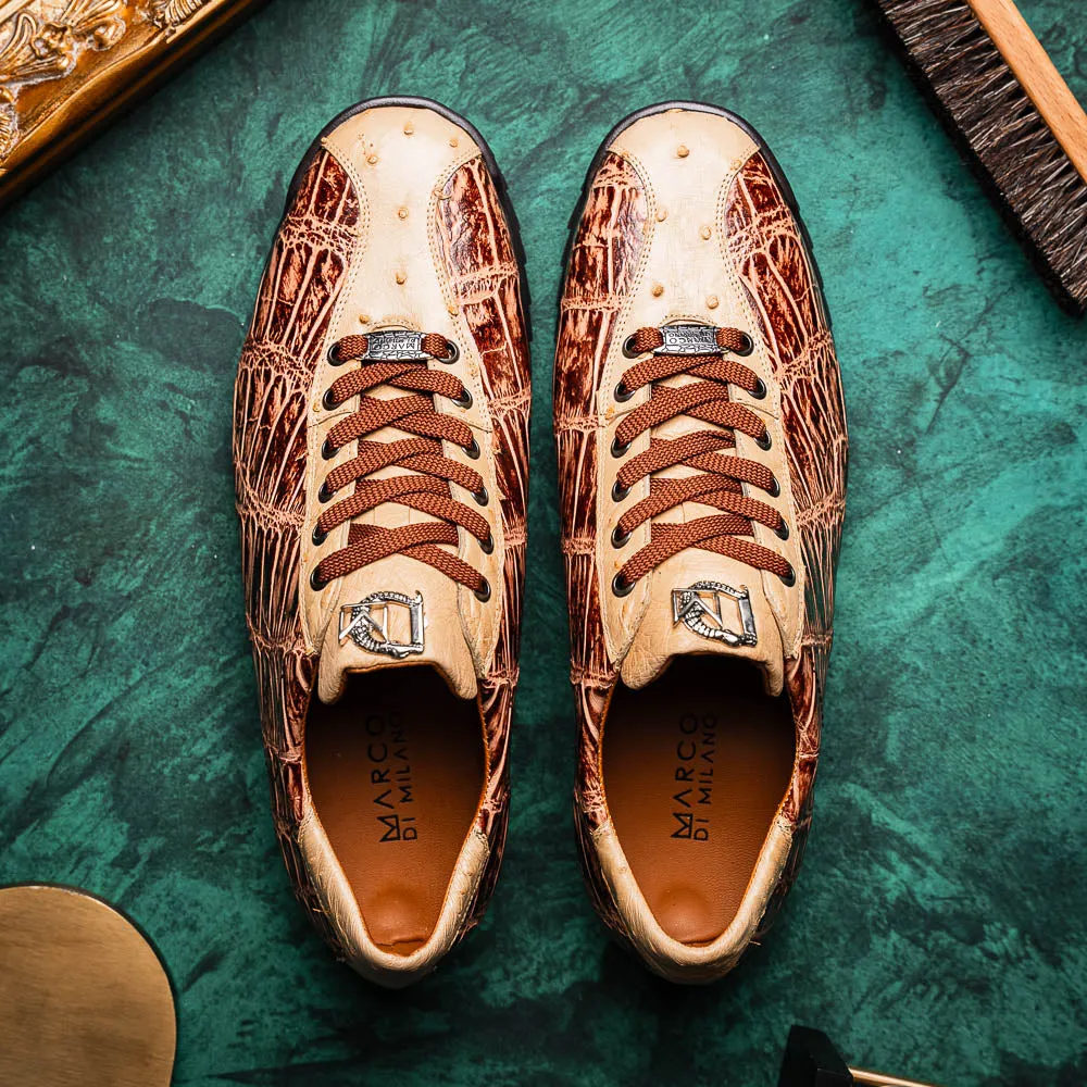 Marco Di Milano Saulo in Orix Alligator & Ostrich Sneakers