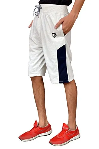 MARK LOUIIS Men's Gym Shorts (ML-SHORTS-1001_White_XX-Large)