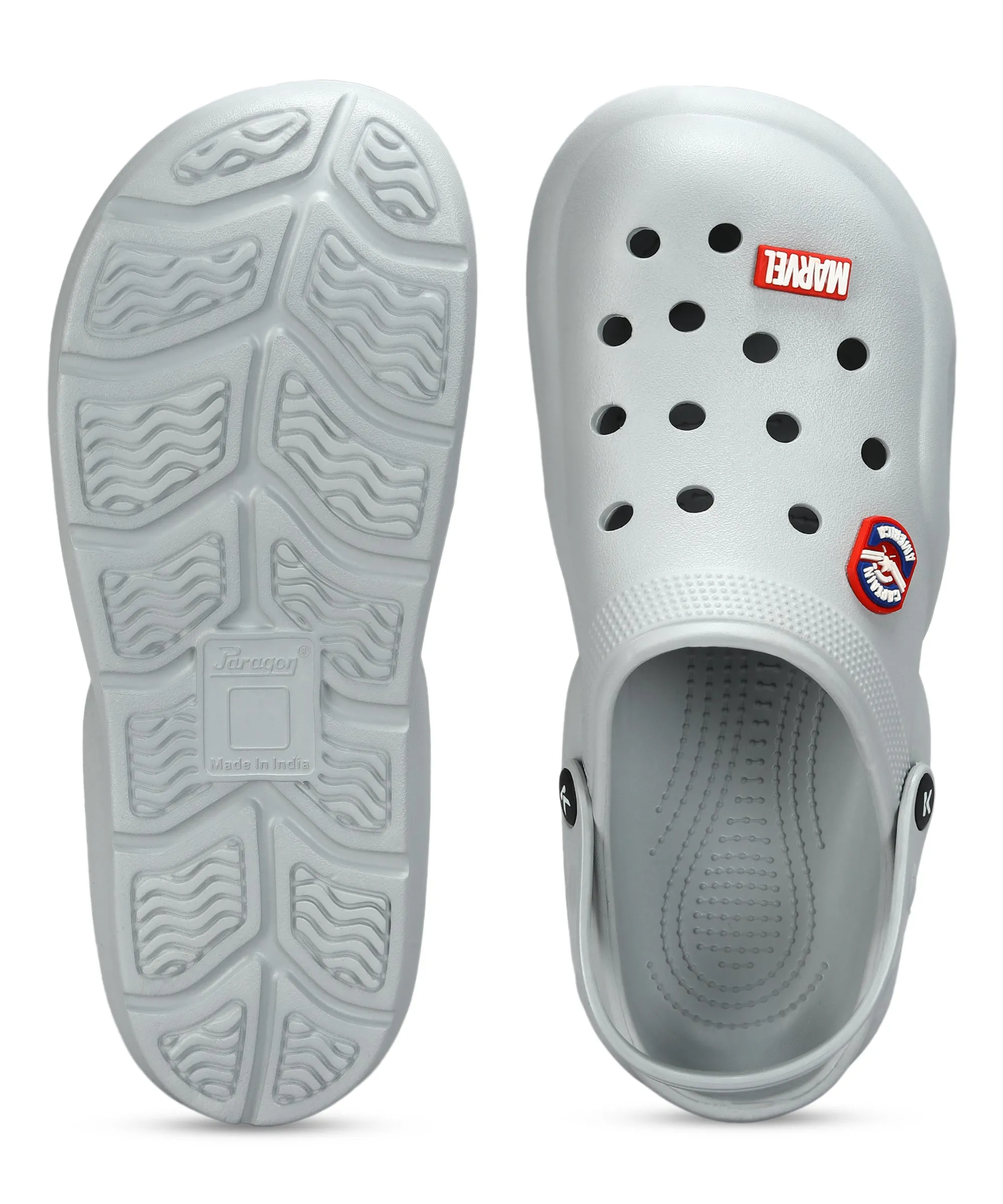 Marvel Captain America EVMK10923G Men's Casual Grey Clogs | Stylish Waterproof, Lightweight, Comfortable Clogs for Men with Durable Sole | Ideal for Outdoor Use