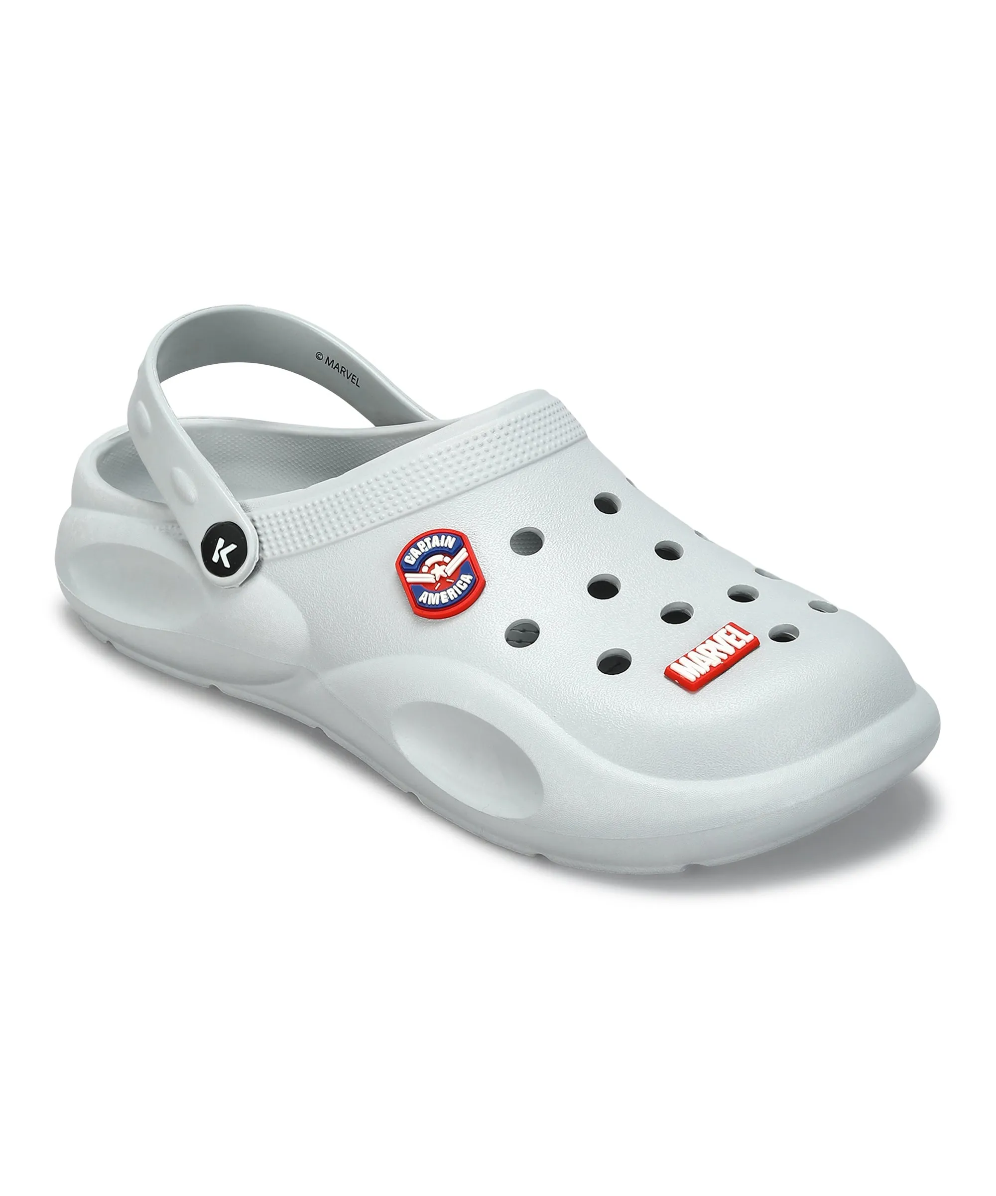 Marvel Captain America EVMK10923G Men's Casual Grey Clogs | Stylish Waterproof, Lightweight, Comfortable Clogs for Men with Durable Sole | Ideal for Outdoor Use