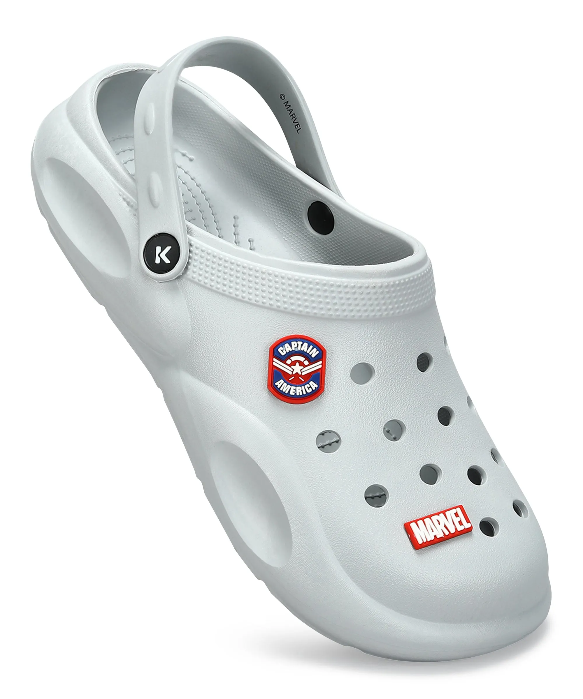 Marvel Captain America EVMK10923G Men's Casual Grey Clogs | Stylish Waterproof, Lightweight, Comfortable Clogs for Men with Durable Sole | Ideal for Outdoor Use